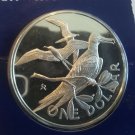 1982 British Virgin Is. Large Sterling Silver Proof $1-Birds-Frigate