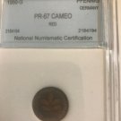 Rare 1950 G Germany Proof  1 Pfennig- mintage 1800, slabbed