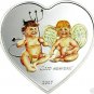 2007 Palau Large Proof Silver Color $5 Angel/Devil
