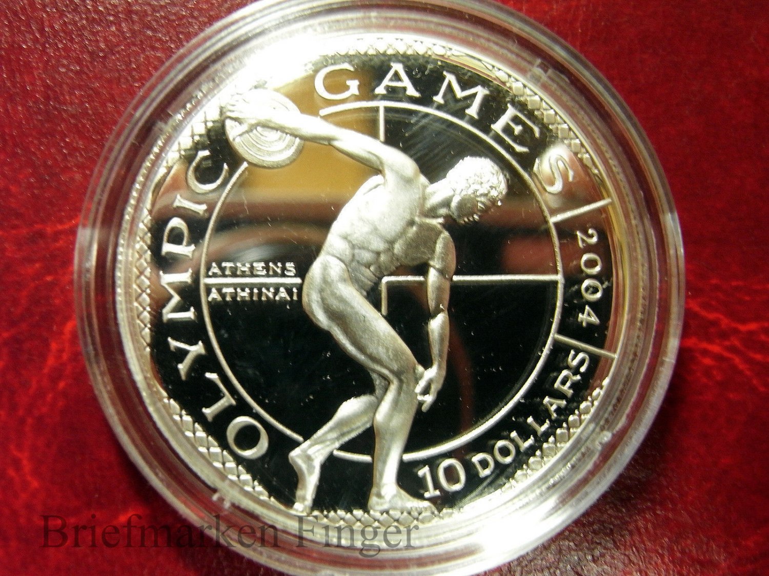 2001 Cook Is.Large Silver Proof  $10 Olympic Ancient Discus Thrower