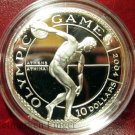 2001 Cook Is.Large Silver Proof  $10 Olympic Ancient Discus Thrower