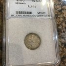 1918 J Germany Silver 1/2 Mark slabbed