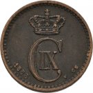 1883 Denmark 1 Ore-Dolphin/Wheat