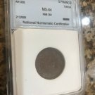 1358AH/1939 French Tunisia Silver 5 Francs -toned UNC,slabbed