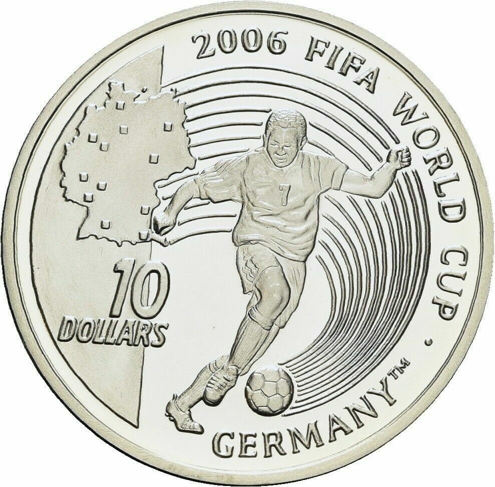2004 Sierra Leone Large Proof Silver $10 World Cup Soccer(Football) Germany