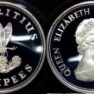 1975 Mauritius Large Silver Proof 25 Rupees-Butterfly