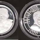 1999 Chad Large Silver Proof 1000 fr Galileo