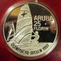 1992 Aruba Large Silver Proof 25 Fl Olympic Sailing