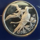 1984 British Virgin Is. Large Sterling Silver Proof $1-Birds-Frigate