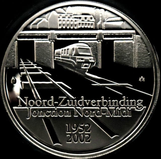 2002 Belgium Silver Proof 10 euro-Train/King