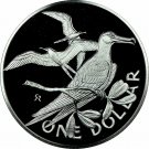1973 British Virgin Is. Large Sterling Silver Proof $1-Birds-Frigate
