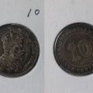 Scarce 1902 Straits Settlements Silver 10 Cent