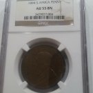 1894 South Africa Large Penny- Kruger- NGC AU 55