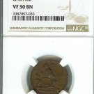 Very RARE DUTCH GUIANA 1679 4 DUIT 1/2 Stuiver-NGC VF30 KM8-catalog price $1200