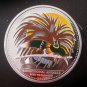 2009 Palau Large Silver Proof color $5 Bird Of Paradise /Neptune/Mermaid