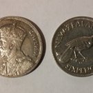 1934 New Zealand Silver 6 pence George V/Huia Bird,Nice