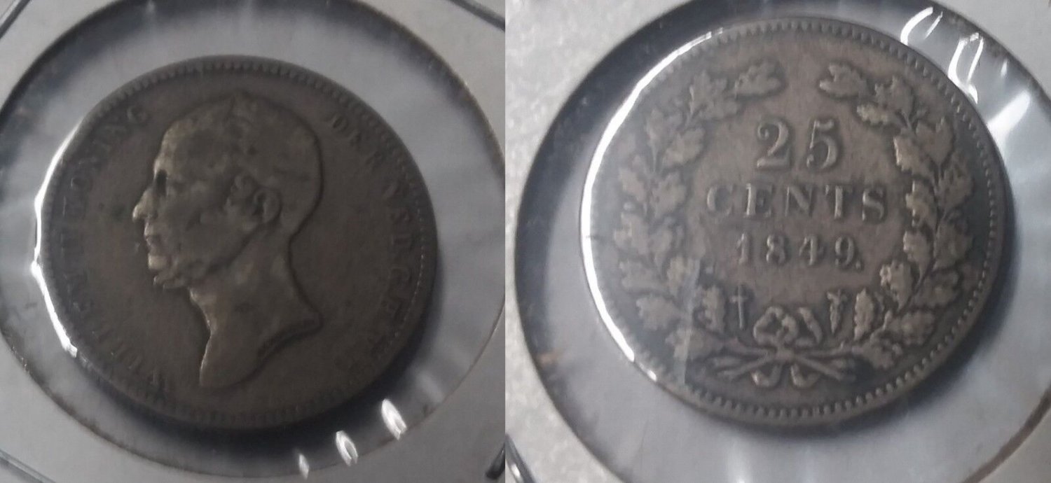 1849 Netherlands Silver 25 Cent #3