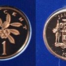1975 Jamaica Proof 1 c Flower