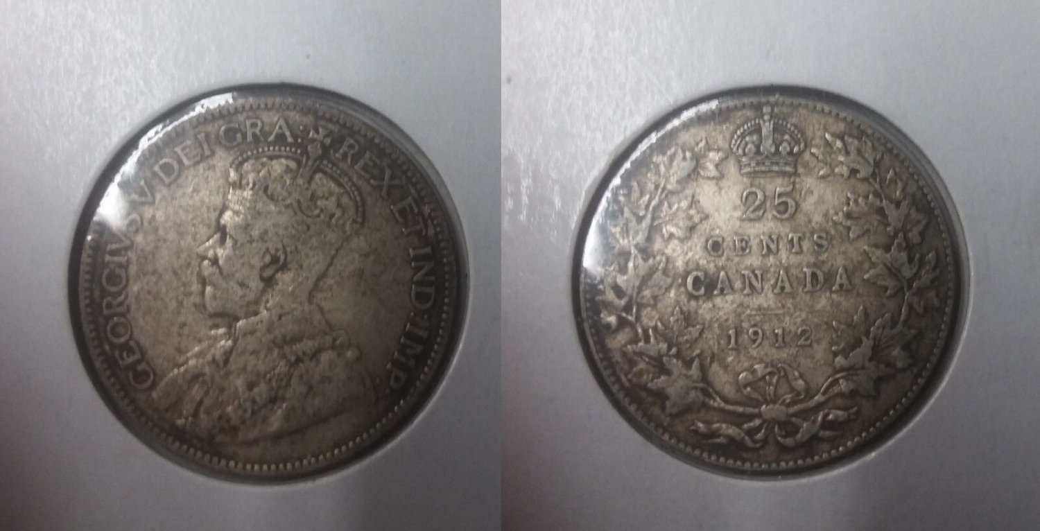 Canada 1912 Silver 25 Cents