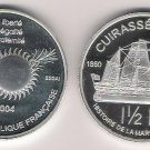 Rare 2004 French Guadeloupe Large 1 OZ Silver Proof 1.5 euro Essai- Navy Ship