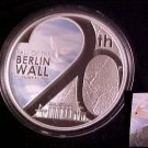 2009 Tuvalu Large Silver Proof color $1 Berlin Wall/Dove-Nice Gift Box