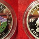 1994 Uganda Large Silver Proof Color 2000 Sh Mountain Matterhorn/Flower