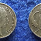 Scarce 1875 Denmark Silver 1 Krone-Dolphin/Wheat