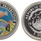 Liberia 1997 Large Silver Proof Color $5 Tropical Fish