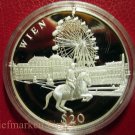 2000 Liberia Large Silver Proof $20 World Capitals-Vienna