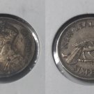 1933 New Zealand Silver 6 pence George V/Huia Bird,Nice