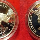 1990 Cook Is Large Silver Proof  50$ Fauna Rhino