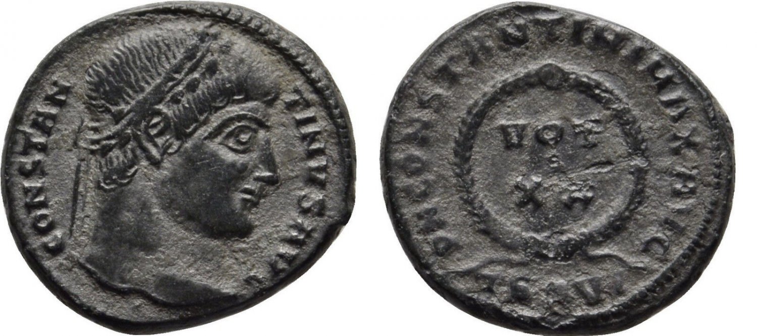 Ancient Rome AD 306-337 Thessalonica Constantine the Great Follis-VOT #1