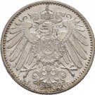 1915 G Germany Silver 1 mark -Nice