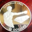 1992 Solomon Is Large silver Proof Olympic Boxer $10