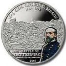2009 Cook Is Large Color Silver 5$ Great Battles US Civil War Gettysburg/Meade