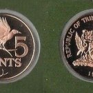 1980 Trinidad &Tobago Proof 5 c Bird of Paradise
