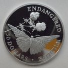 1992 Cook Is Large Silver Proof $50 Butterfly