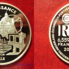 2000 France Large Silver Proof 6.55957 Fr-Renaissance Art/Architecture