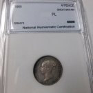1885 Great Britain Victoria Silver 4 pence(Groat)- Maundy,Nice UNC, slabbed