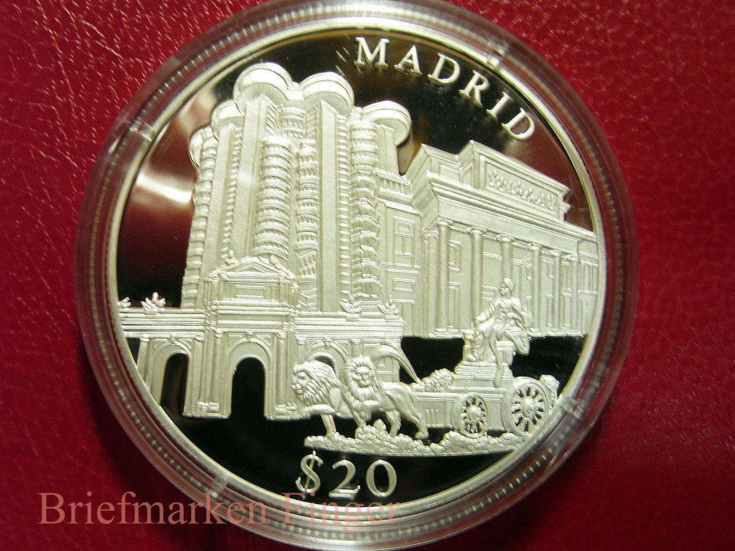 2000 Liberia Large Silver Proof $20 World Capitals-Madrid