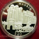 2000 Liberia Large Silver Proof $20 World Capitals-Madrid