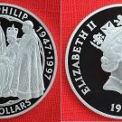 1997 New Zealand Large Proof Silver $20 Golden Royal Wedding Ann.