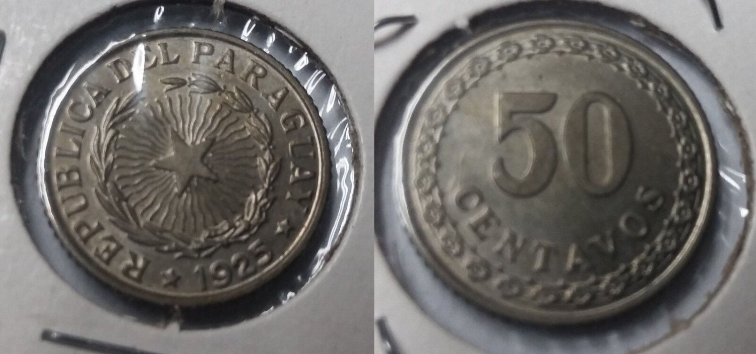 1925 Paraguay 50 C Nice UNC