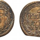 Rare Hesse Darmstadt 1744 (German States) Silver 2 Kreuzer-error-straight clip
