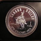 Canada 1975 Large Silver Specimen $1-Horseback Rider/CalgaryCentennial