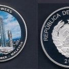 Mozambique 2010 Huge 50mm Color Medal-World Skyscrapers-Petronas Tower Malaysia
