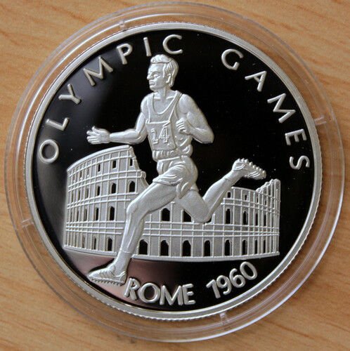 2002 Somalia Large Silver Proof  250 sh-Olympics Rome-Colosseum Runner