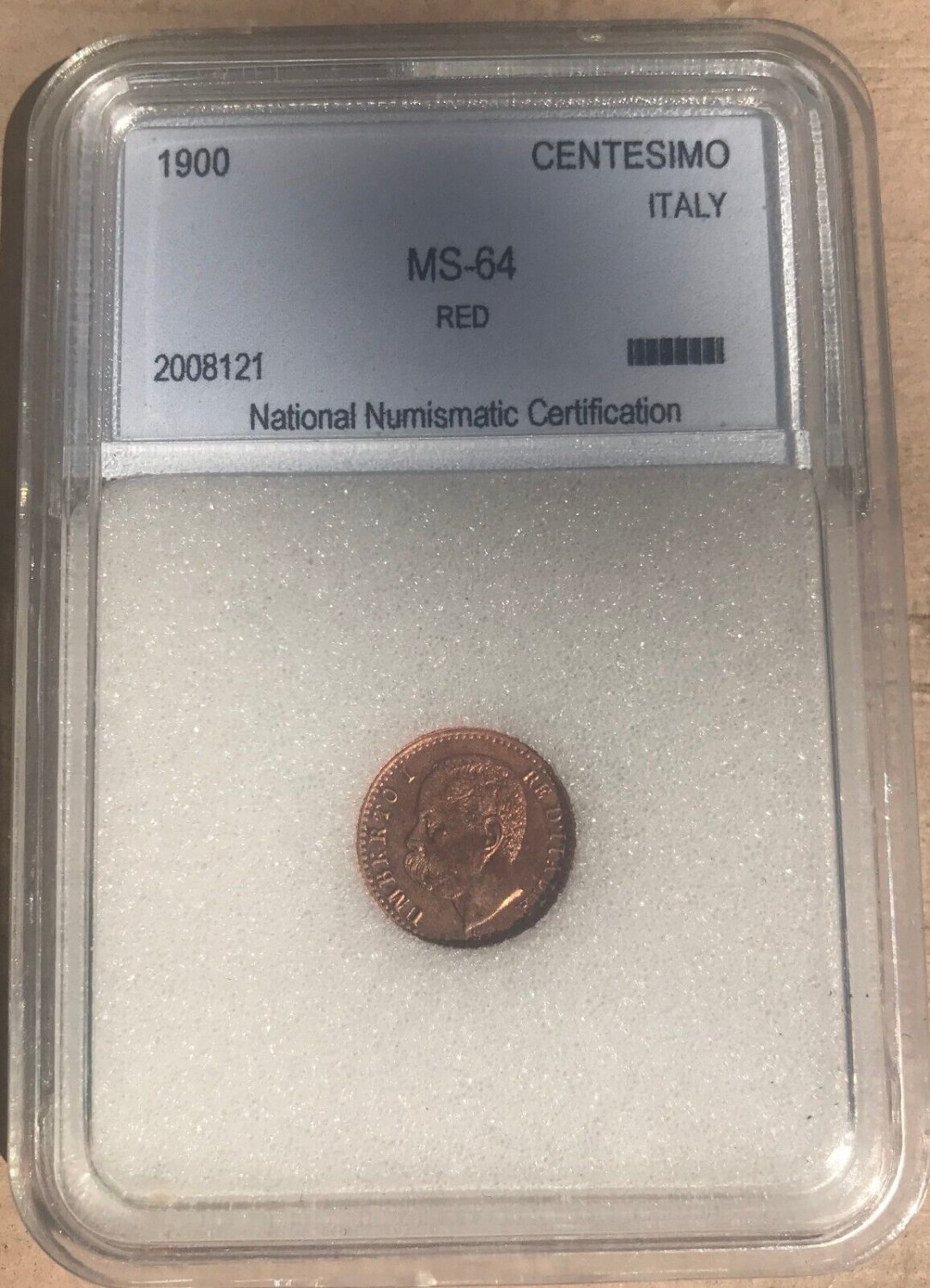 1900 Italy 1 Centesimo-nice, slabbed