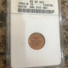 1956 SWITZERLAND 1 Rappen ANACS MS65 RD