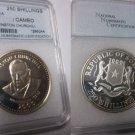 Rare 2000 Somalia Large Silver Proof 250 sh Winston Churchill-Millennium Slabbed